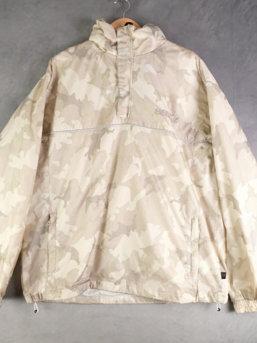 Sit Benni Miles Jacket Mens Extra Large White Camo Quarter Zip Hooded Y2K